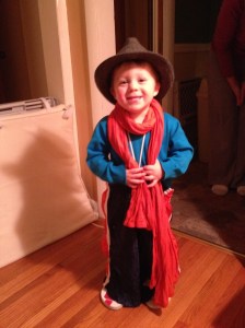 O fashioning several pieces of Baba's wardrobe. 